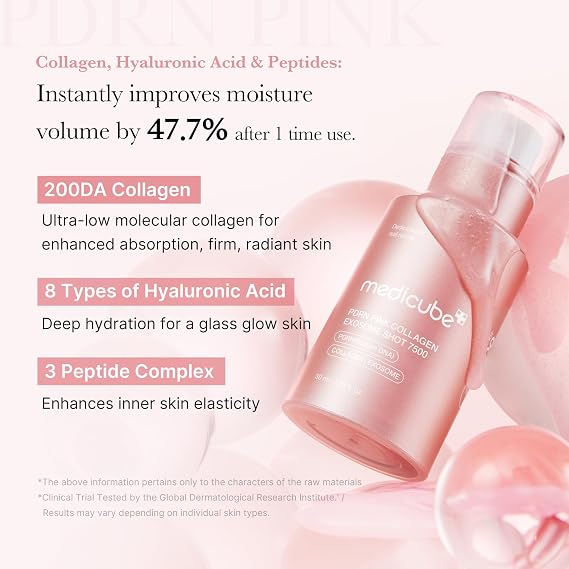 medicube PDRN Advanced Skin Boosting Serum Duo: Salmon DNA PDRN Pink Peptide Serum and Pink Exosome Shot Serum 7,500 PPM