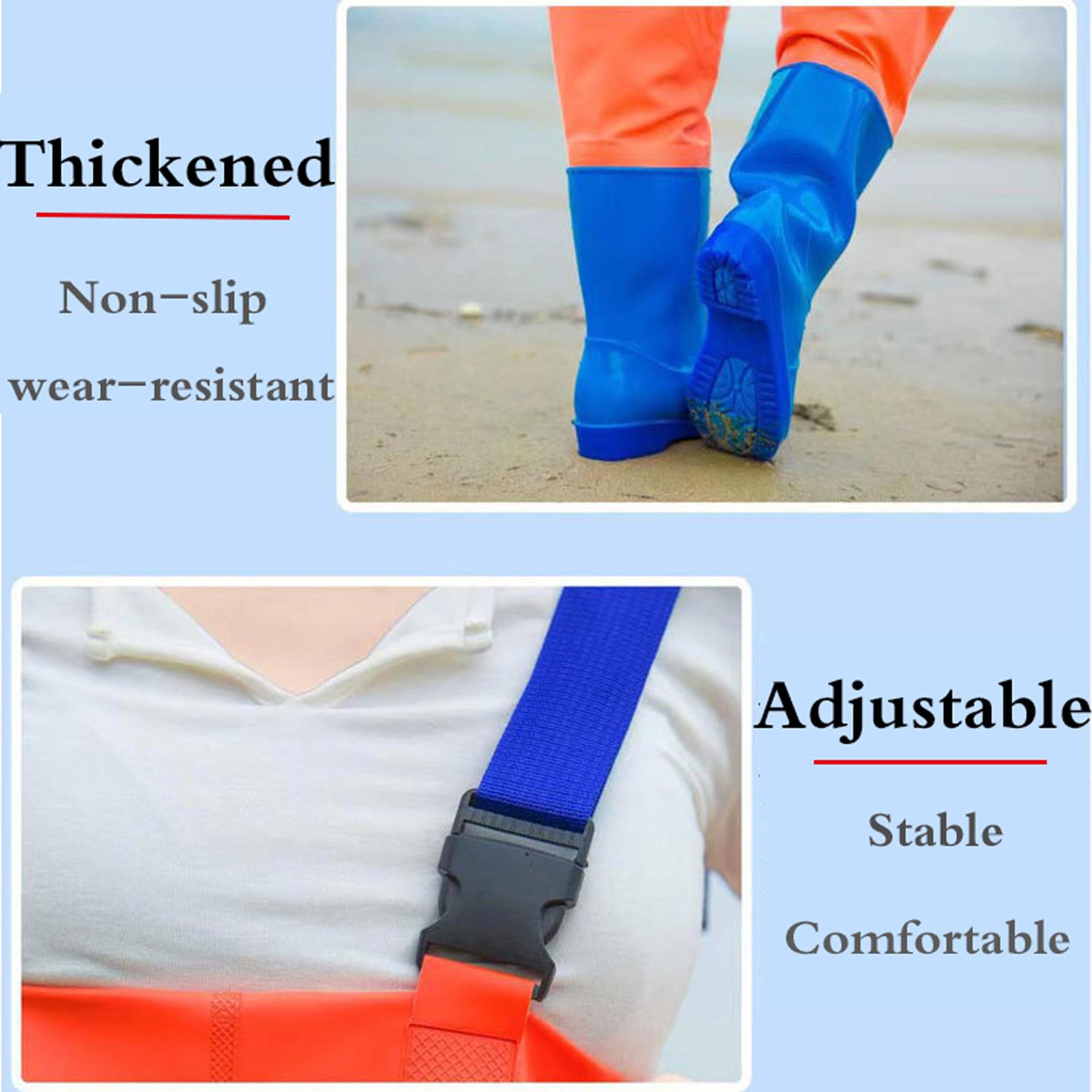Waders Traspirante da Pesca Stivale Scafandro Impermeabili,Salopette da Pesca,Waders Impermeabile,Traspirante,Leggero,Tracolla Regolabile,per Cantieri edili,Pesca,allevamenti,Giardini