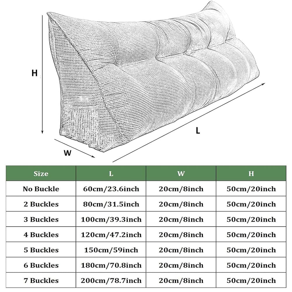 Cojín triangular de cuña lumbar con cabecero extraíble y cojín de posicionamiento suave para sofá cama, color amarillo, 120 x 50 x 20 cm