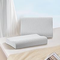 Vista 3 de Funda de almohada de repuesto para almohada de cuello de espuma viscoelástica, funda de almohada con cremallera, protector de almohada de algodón