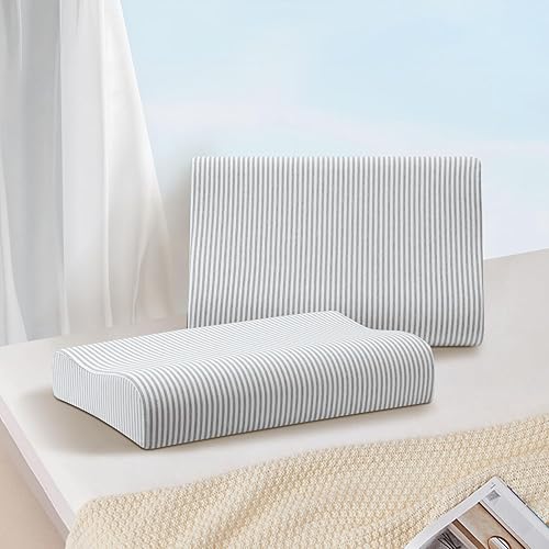 Miniatura 3 de Funda de almohada de repuesto para almohada de cuello de espuma viscoelástica, funda de almohada con cremallera, protector de almohada de algodón