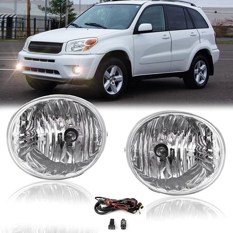 Faróis de neblina dianteiros Boxlight com lente transparente para Toyota RAV4, Avalon, 4Runner e Lexus ES330 – Par