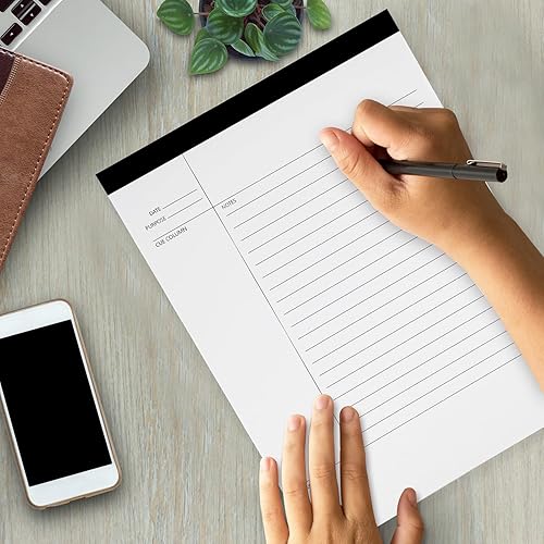 Miniatura 7 de Whaline 300 hojas, 6 blocs de notas legales de 8.3 x 11.6 pulgadas, blocs de notas Cornell, blocs de notas blancas de escritura A4, bloc de notas