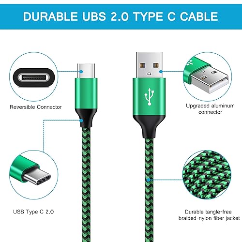 Miniatura 3 de Cable de carga automática Android C, cable de carga rápida para Google Pixel 9a/8a/8Pro/7a/7/6 Pro/6/5/4, cable USB C a USB A Carplay de 3 pies para