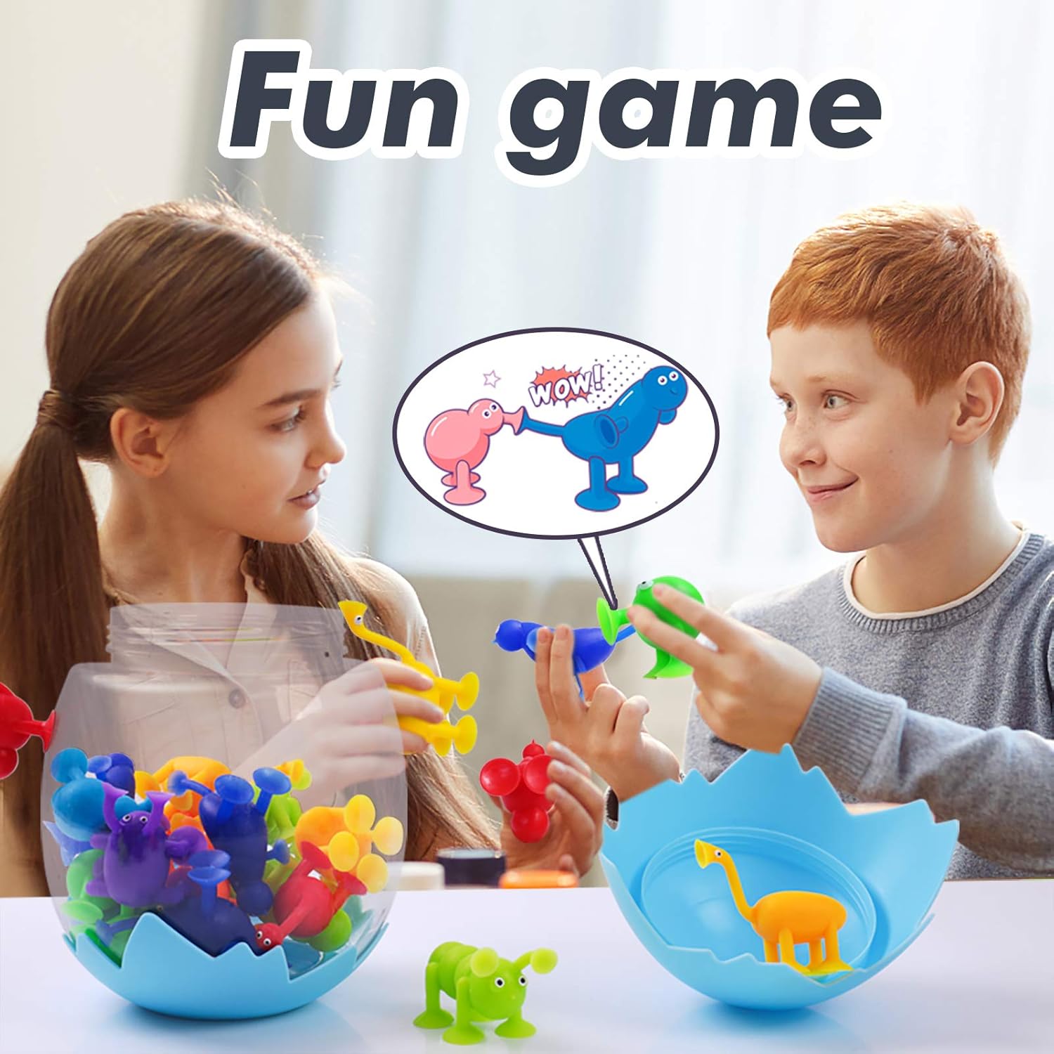 Lamlingo 36 Piece Suction Toy Construction Set with Eggshell Storage Design, Suction Cup Building Toy Bath Suction Toys for Baby 3 Year olds and Above, Compatible with Suction Building Toys Kit