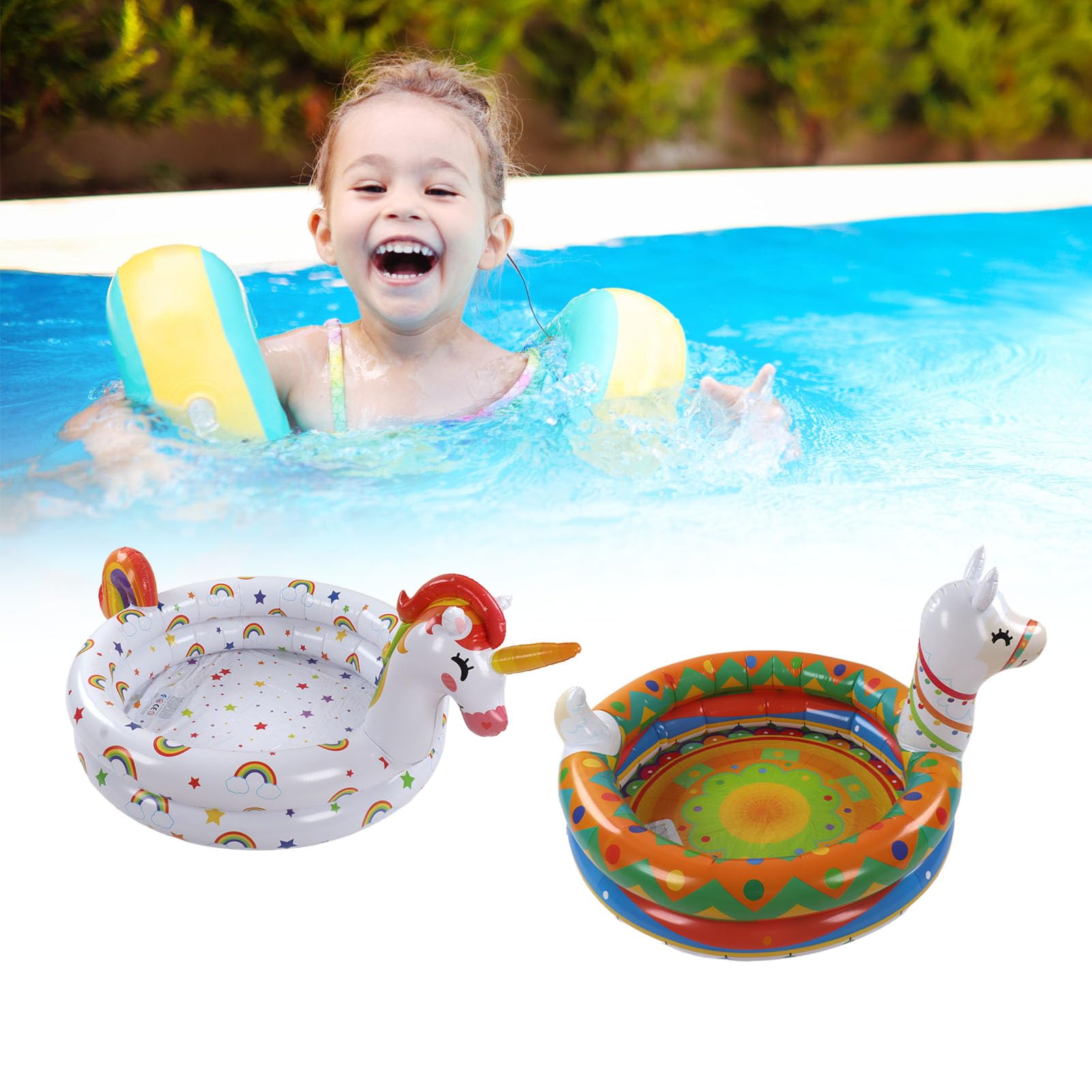 Piscine Gonflable avec Pompe à Air Enfant Pataugeoire Baignoire