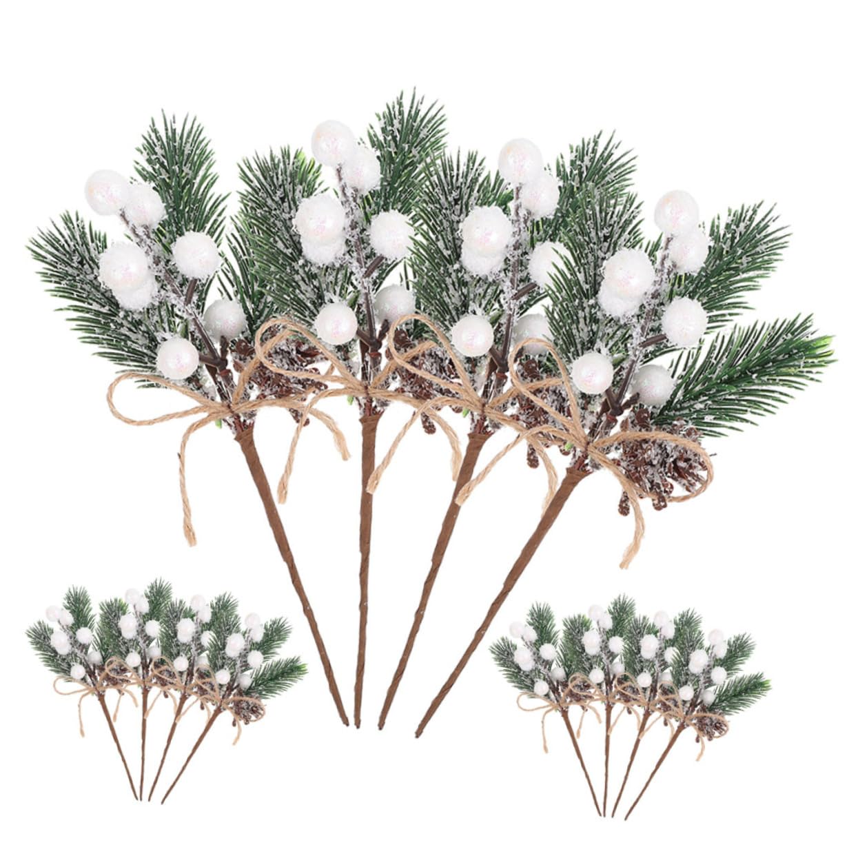 Cabilock 4 Sätze Teiliges Künstliche Beeren Zweige Für Weihnachtsbaum Dekoration DIY Bastelbedarf Fotorequisiten Festliche Mit Tannenzweigen Und Bunten Farben 12 Stück * 4