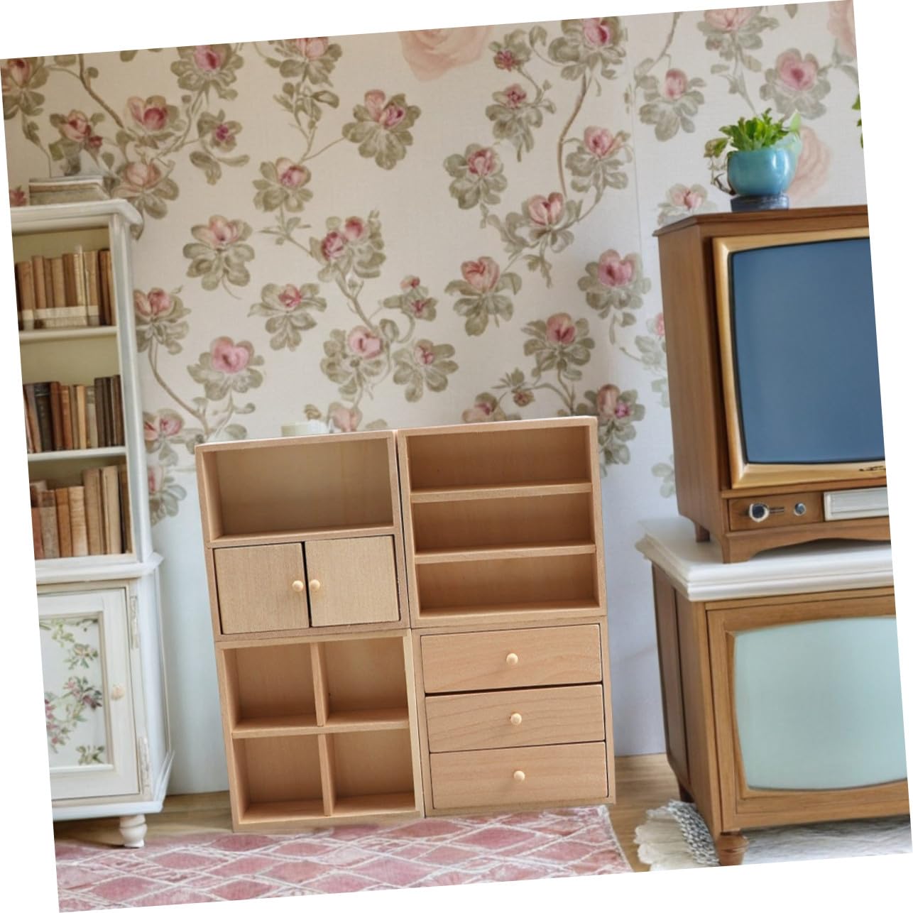 Muebles Miniatura para Casa de Muñecas, 4 Piezas de Madera DIY
