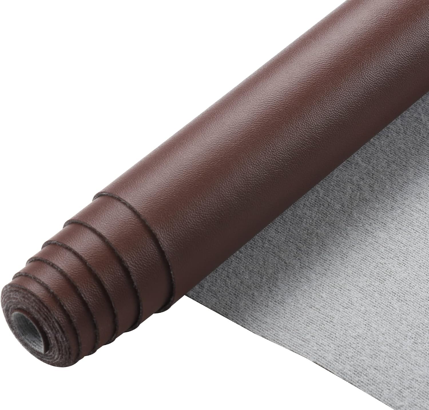 Picheng Smooth Solid Color Faux Leather Sheets 13.8"X53"(35cmX135cm),Soft Faux Leather Roll Very Suitable for Making Crafts,Leather Earrings, Bows,Sewing DIY Projects (Dark Brown)