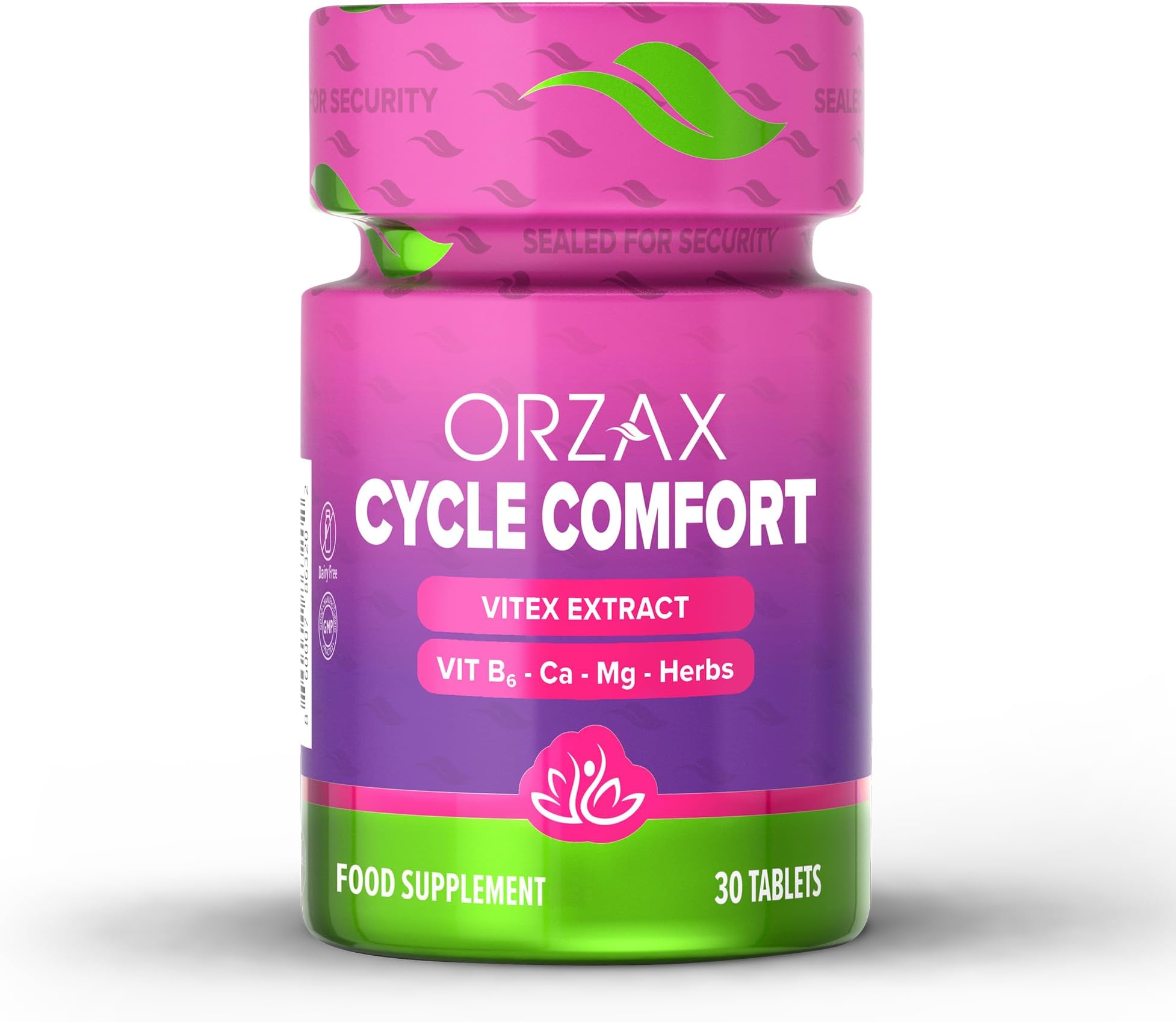 ORZAX PMS Support Supplement for Women - Supports Hormone Balance, Menstrual Period Cramps, Energy, and Mood - Cycle Comfort with Vitamin B6, Panax Ginseng, Calcium, and Magnesium - 30 Tablets