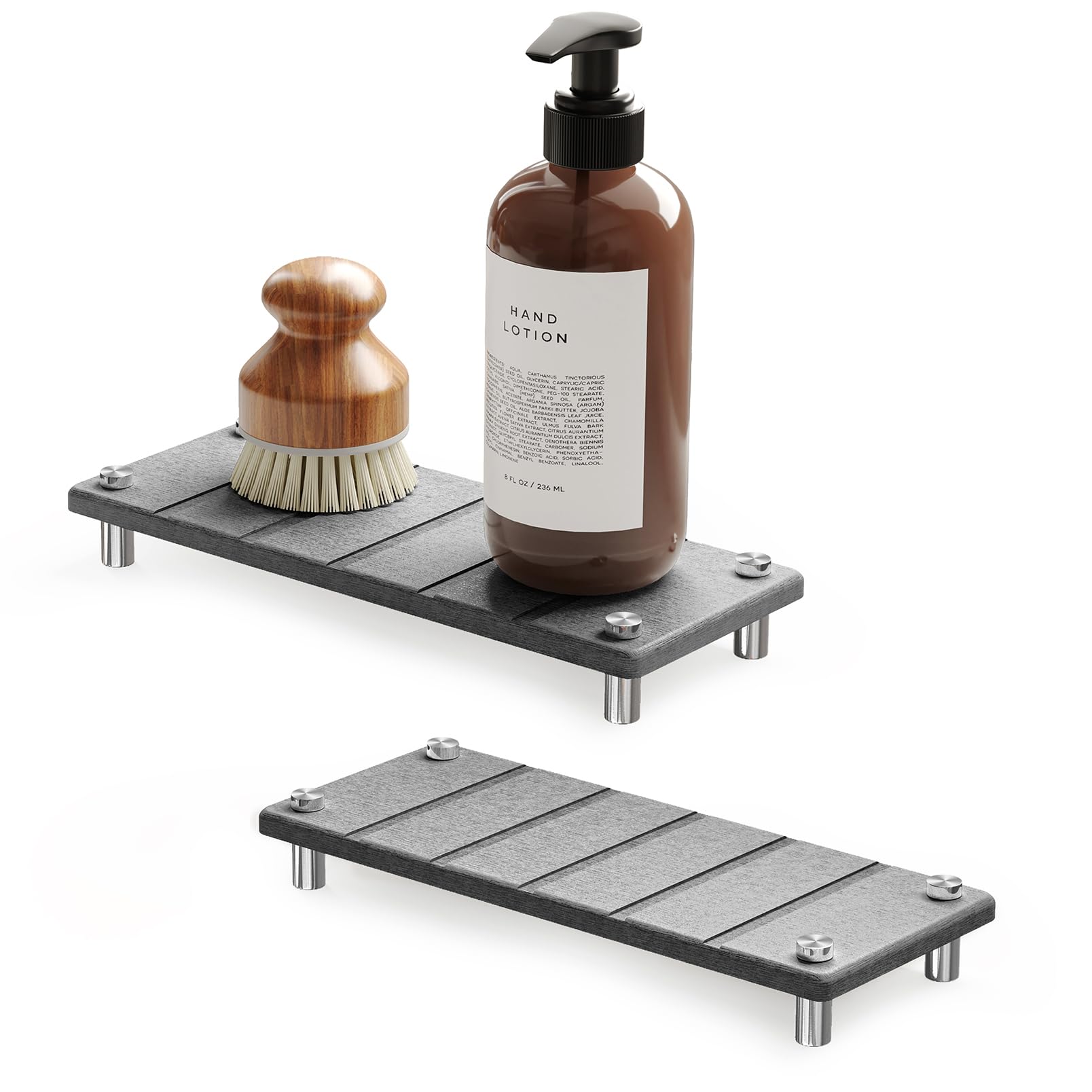 SpaceAid 2 Pack Drying Sink Caddy Instant Dry Water Absorbing Stone Tray for Sink Organizers Kitchen Counter Soap