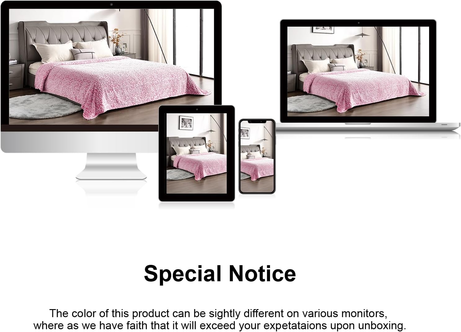 PLEASANT BOULEVARD | Leopard Throw Blanket Fleece, Premium Lightweight Cozy Warm Plush Microfiber Bedspread for Couch Sofa and Bed (Hot Pink, Twin (60 x 80 inches)) - Image 8