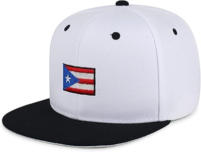 Flag of Puerto Rico Hip-Hop Snapback Hat Embroidered Baseball Cap PR