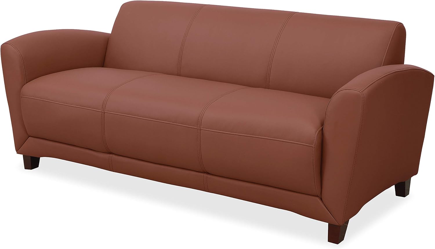 Lorell Accession Reception Tan Sofa, 31.1" x 34.5" x 75"