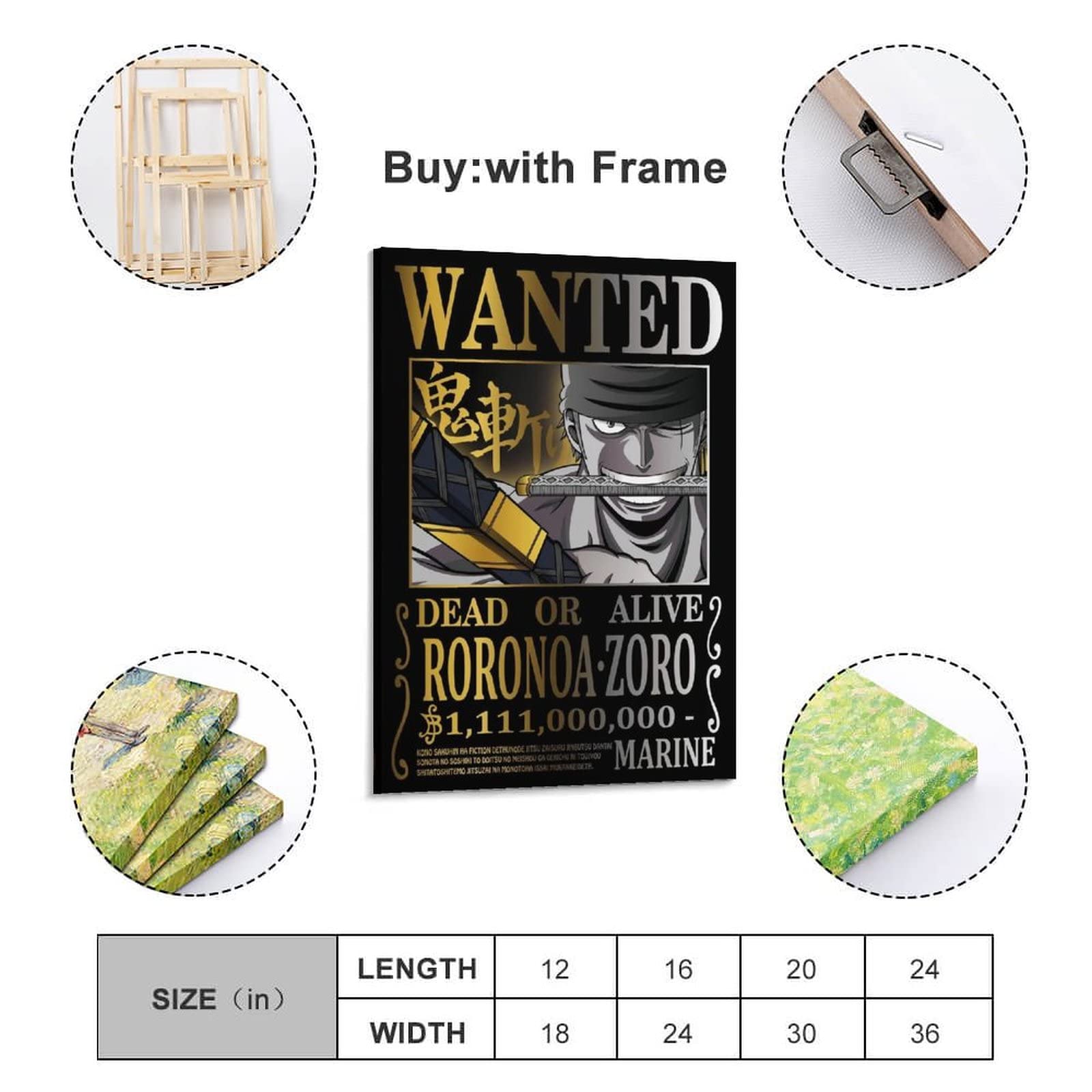 ワンピース　ゾロ　ポスター　A全サイズ フレーム付き ONE PIECE』A全アートポスター 「ZORO」 BD3