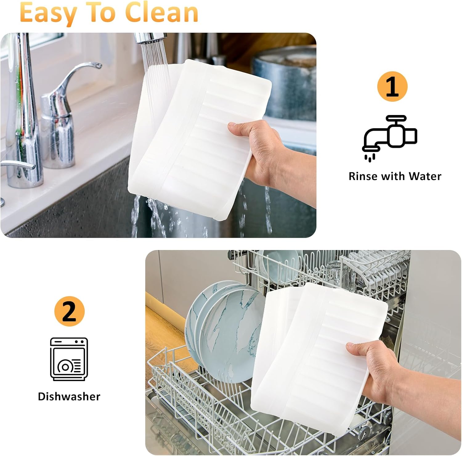 Sink Edge Protector with Suction Cup 4"x14", Silicone Sink Splash Guard for Kitchen & Bathroom, Protect Countertop from Scratches, Stains, for Stainless Steel Granite Quartz-Clear thumbnail