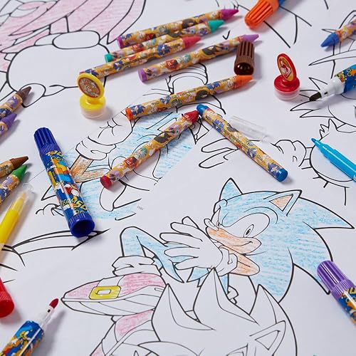 Miniatura 6 de Sonic The Hedgehog - Juego de arte para colorear para niños con calcomanías y sellos, más de 150 piezas