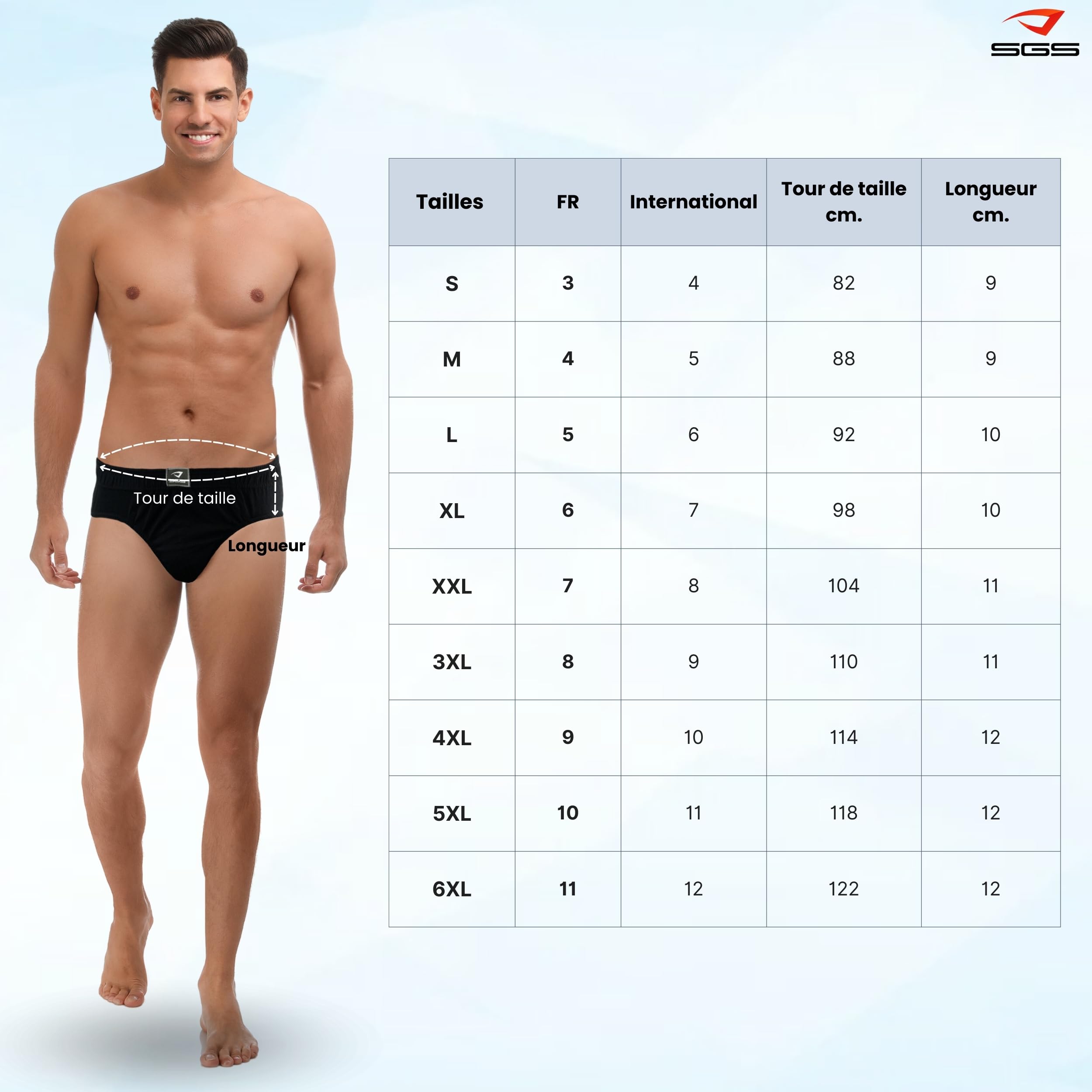 SGS Lot de 6 à 12 Slips pour Homme