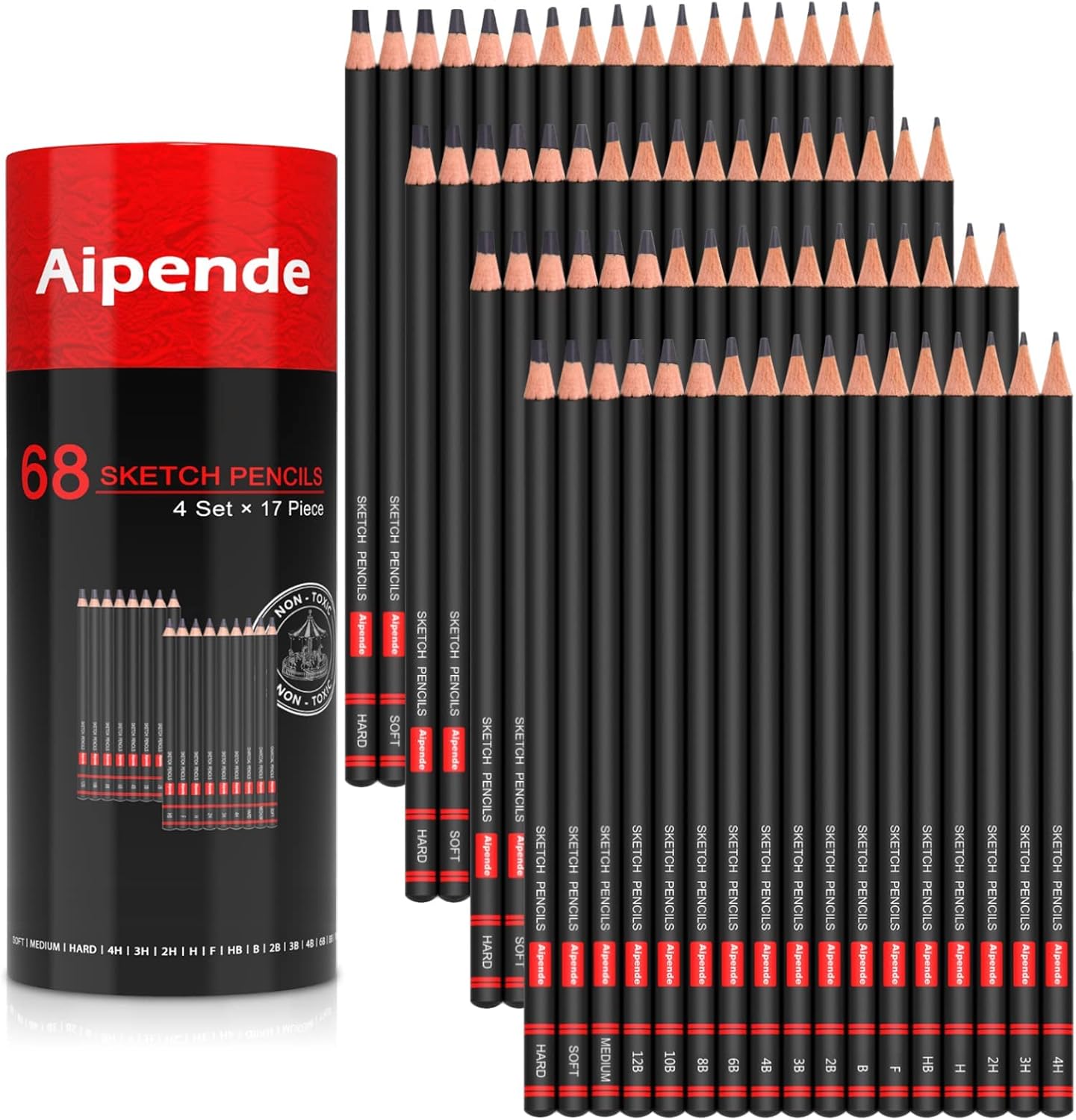 Aipende Professional Sketch Pencils,Drawing Pencils for Art,68 PCS Sketching Art Pencil:Includes Graphite Pencils and Charcoal Pencils… : Arts, Crafts & Sewing