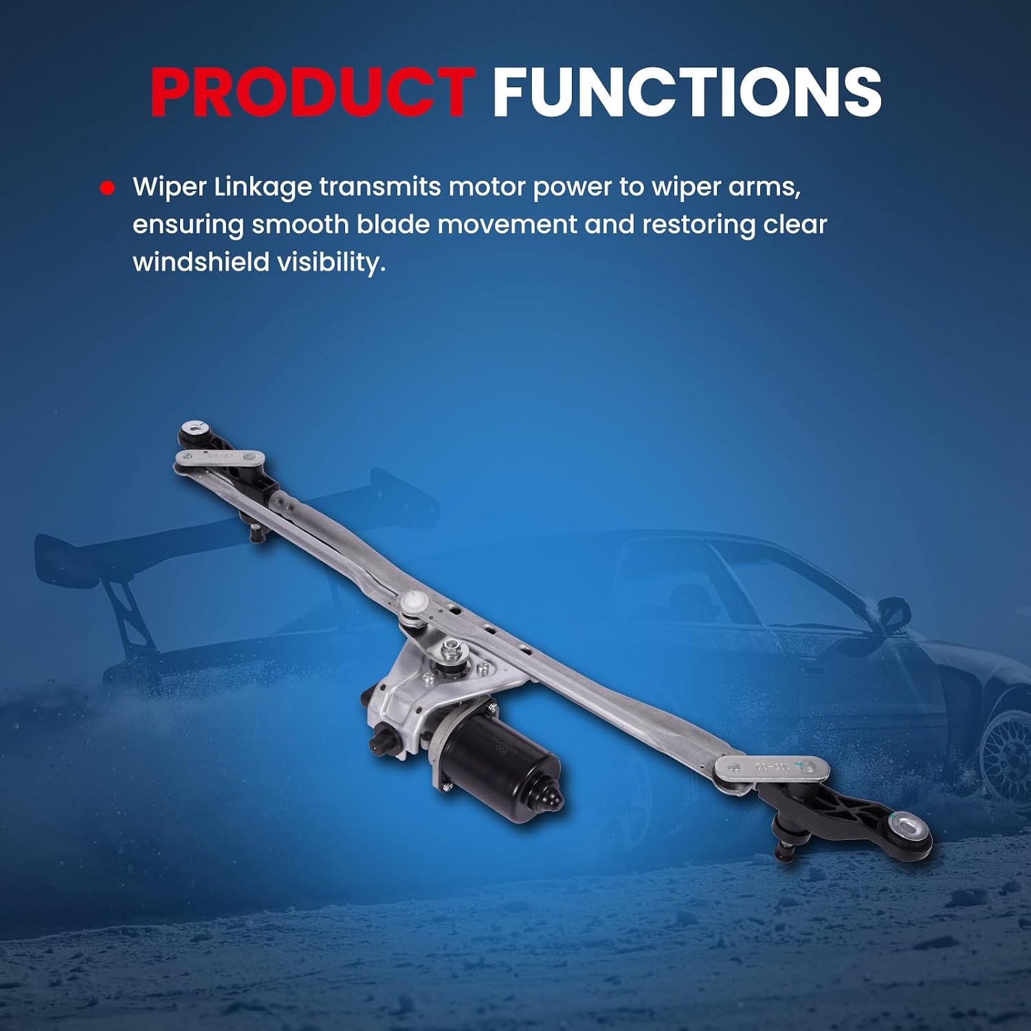 MOCA Front Windshield Wiper Linkage & Motor Assembly Compatible with 2007-2018 for Jeep Wrangler JK/JL with Motor Front & 2018 for Jeep Wrangler JK with Motor Front