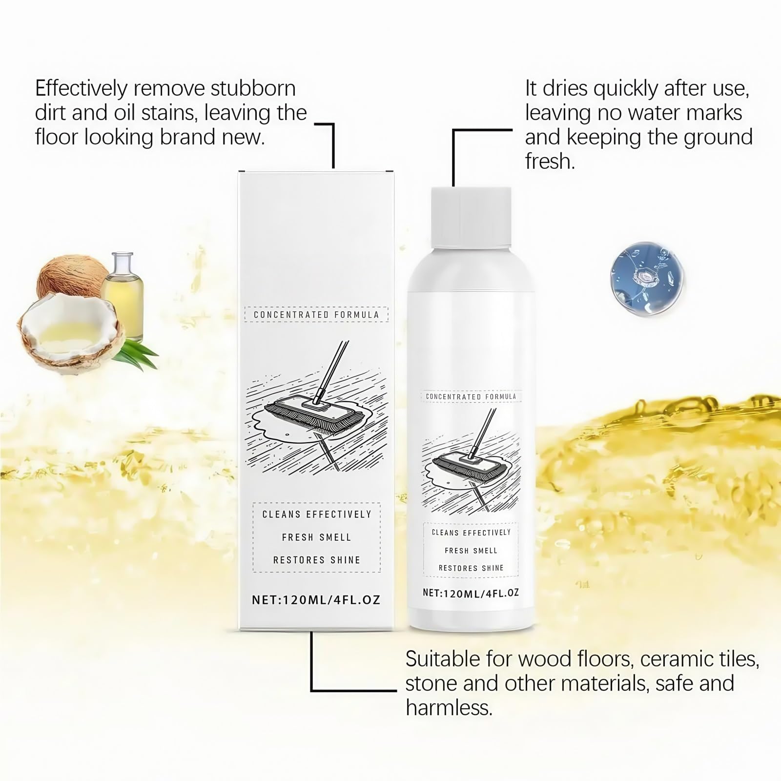 Soluciones de limpieza de pisos Jabón for trapeador for limpieza de pisos Líquido de limpieza de trapeador perfumado Jabón for trapeador perfumado Limpiador doméstico 120 ml