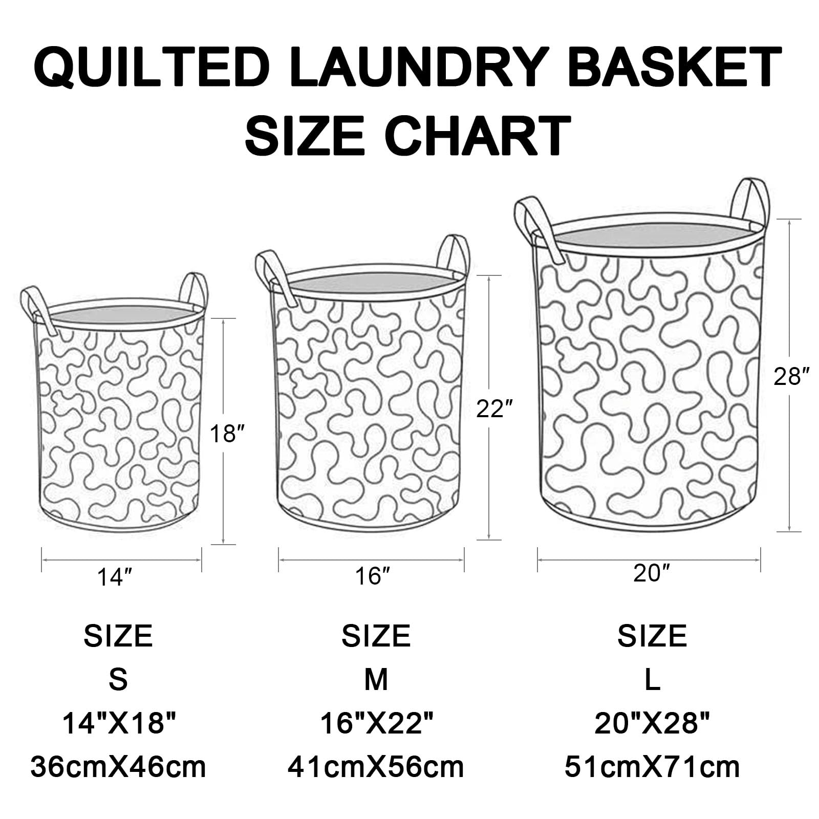 Faltbarer Gesteppter Wäschekorb aus Stoff mit Griffen – Moderner Aufbewahrungskorb für Kleidung, Spielzeug & Decken – Platzsparend & Stabil für Zuhause Bad Kinderzimmer,C,L(20"X28"/51cmX71cm)