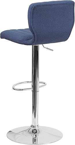 Vista 43 de Flash Furniture Taburete de bar de altura ajustable de vinilo marrón contemporáneo con respaldo vertical y base cromada