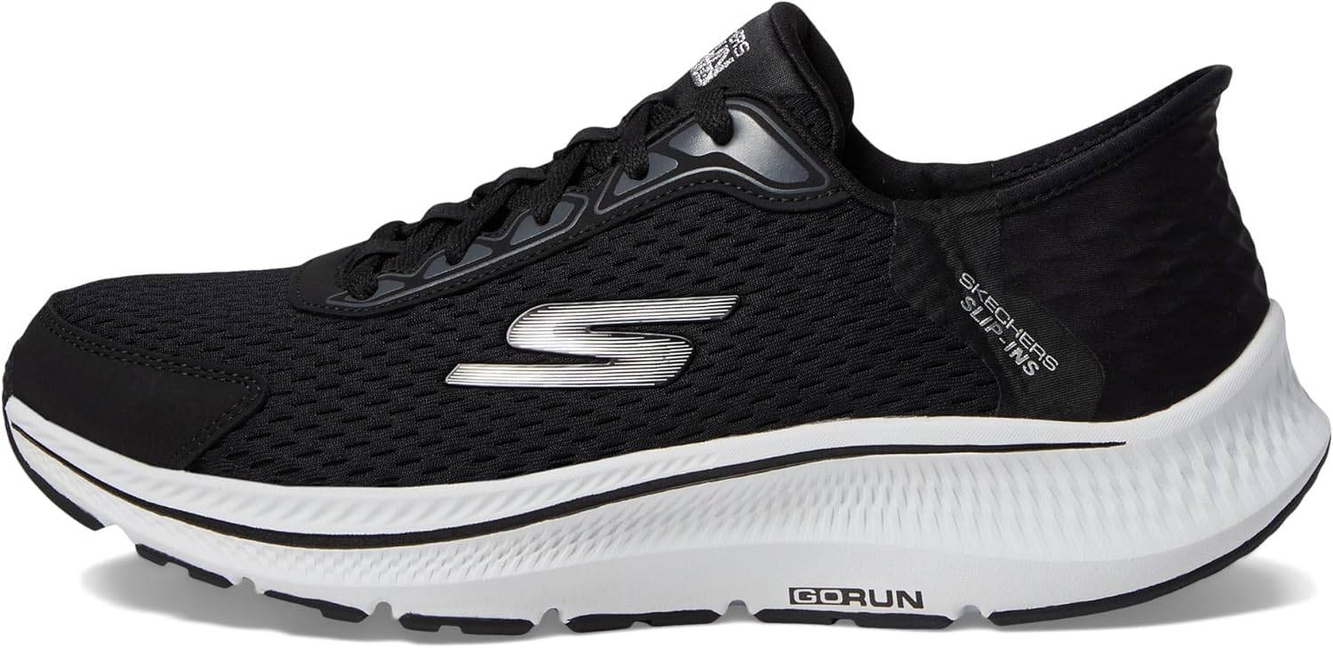 Skechers Women's Hands Free Slip-Ins Go Run Consistent 2.0 Endure Sneaker, Black/Silver, 10