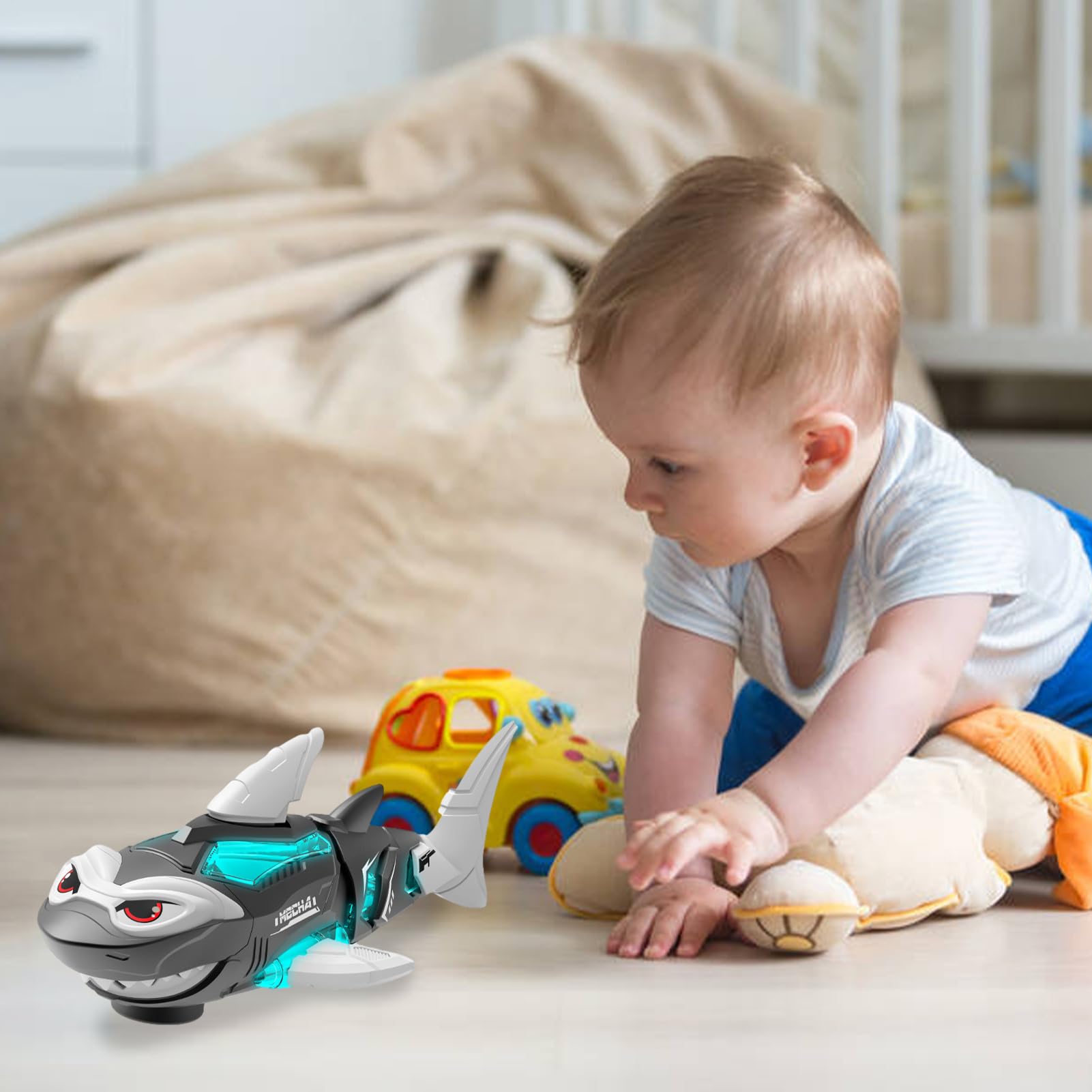 Generisch Rc | Giocattoli Robot Con Luce E Musica,Giocattolo Squalo Galleggiante Robotica - Per Piscina, Compleanno, Pasqua & Bambini