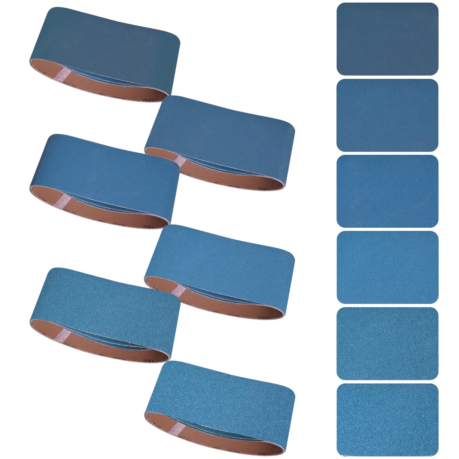 Aolabela 4x24 Inch Sanding Belts 18 Pcs 6 Grits Sizes (3 Each of 60/80/120/150/240/400 Grits) Heavy Duty Belt Sander Zirconia Belt Sander Paper for