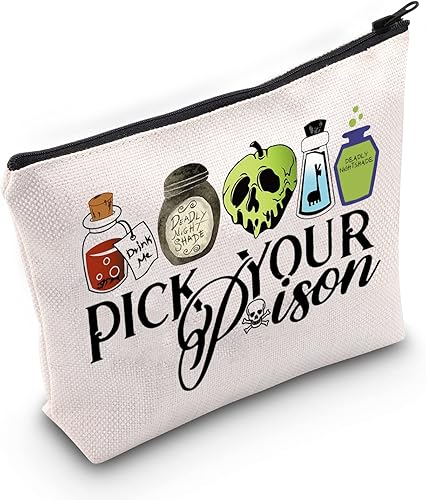 Miniatura 2 de ZJXHPO Regalo de Halloween de la reina malvada regalo para amantes de los villanos bolsa de maquillaje veneno con cremallera para villano bolsa de