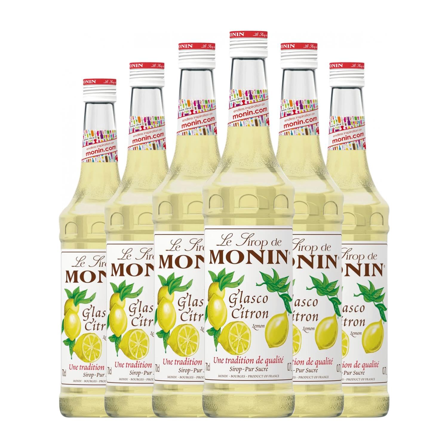 Monin Cocktail Sirope Limón Citron Lemon sin alcohol 70 cl Caja de 6 Botellas