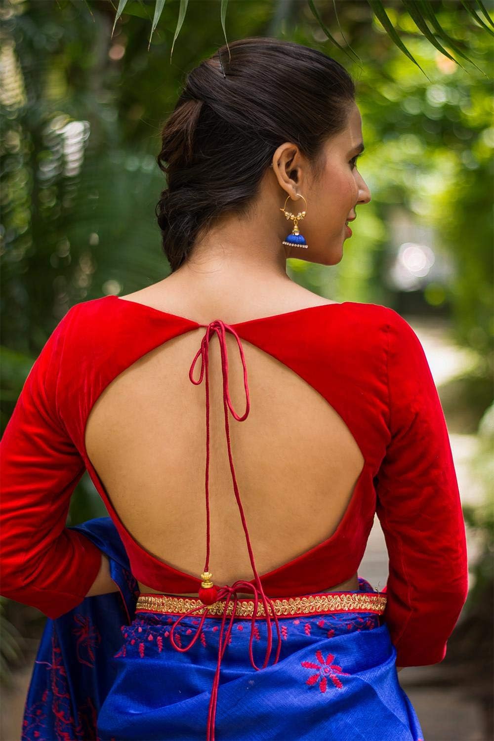 Women's Party Wear Readymade Bollywood Designer Indian Style Padded Blouse for Saree Crop Top Choli (L-40) - Image 2