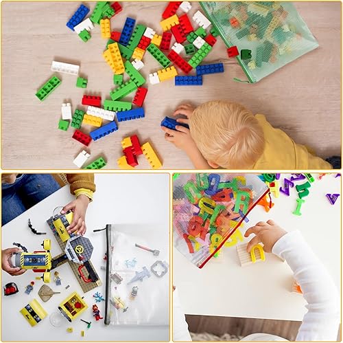 Miniatura 5 de 24 bolsas de malla con cremallera A4 para organización del aula, juegos de mesa y almacenamiento de rompecabezas, juguetes, cosméticos, bolsas de