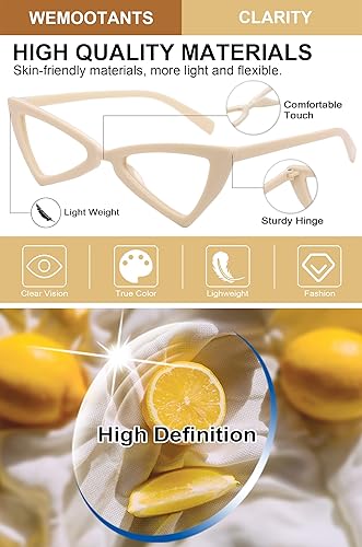 Miniatura 3 de WEMOOTANTS Gafas de lectura estrechas para mujer, lectores Funky Cat Eye 1.0 1.25 1.5 1.75 a 4.0