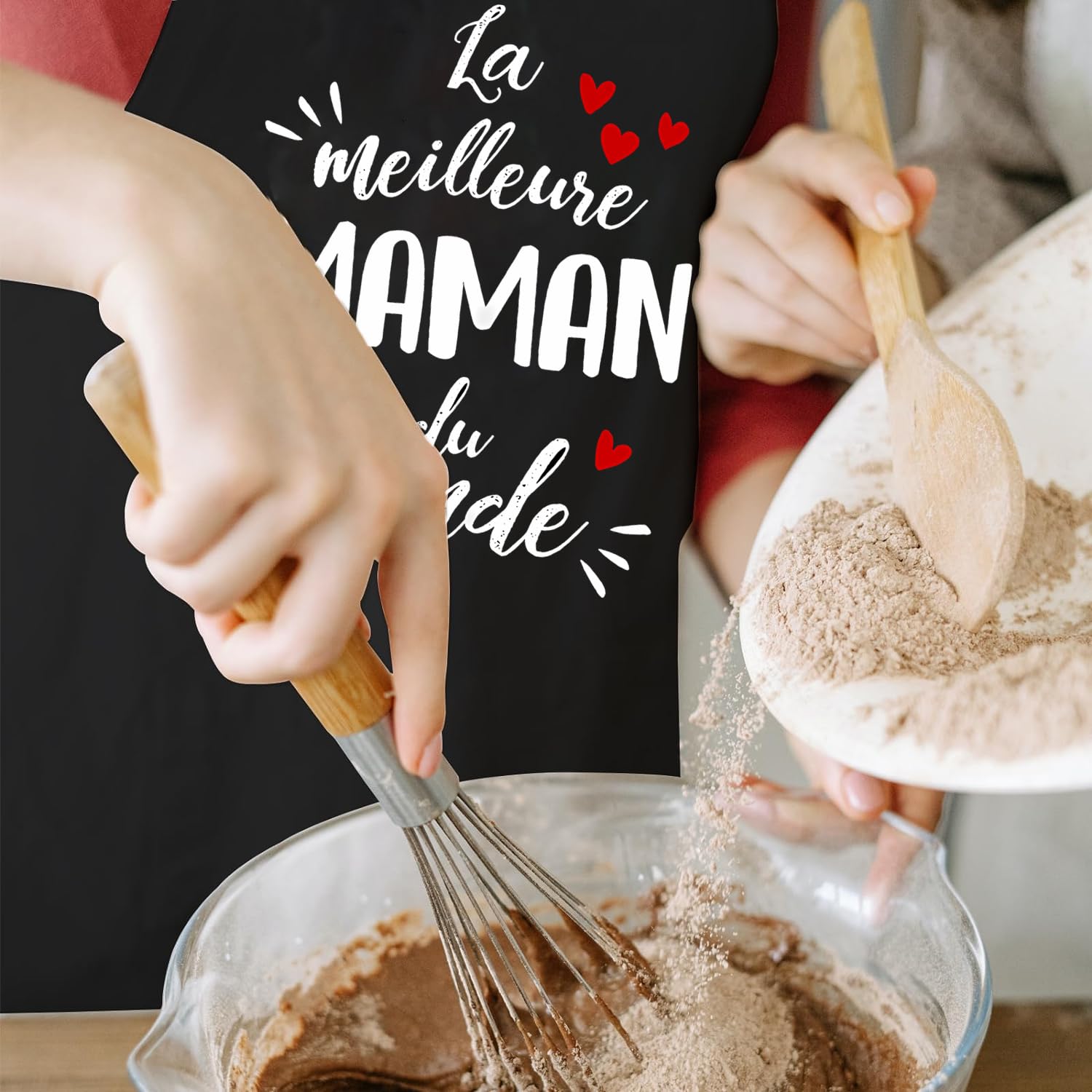 Gkmamrg Cadeau Fete des meres Tablier Cuisine - Cadeau Maman - Tablier Réglable Chef Tabliers pour Cuisine,BBQ,Jardinage Restaurant,Barbecue,Café Cadeau pour Maman