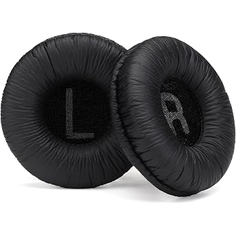 Replacement Ear Pads Compatible with JBL Tune570BT/ Tune530BT/Tune520BT/Tune510BT/T500BT/T450BT/JBL JR300BT/JR300/JR310BT/JR310 Wrinkled Protein Leather - Black