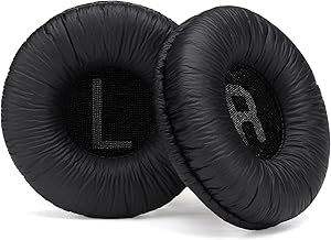 Ear Pads Foam Cushions Compatible with JBL Tune570BT/Tune520BT/Tune510BT/T500BT/T450BT/JBL JR300BT/JR300/JR310BT/JR310 Headphones (Pinkled Protein Leather-Black)