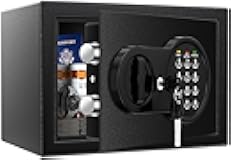 0.5 Cu ft Small Safe Box with Fireproof Waterproof Bag, Home Safe with Keys & Pass Code & Wall Mount Kits, Money Safe with Smart Alert System for Money, Jewelry, and Documents, 12.1''W×7.8''D×7.8''H