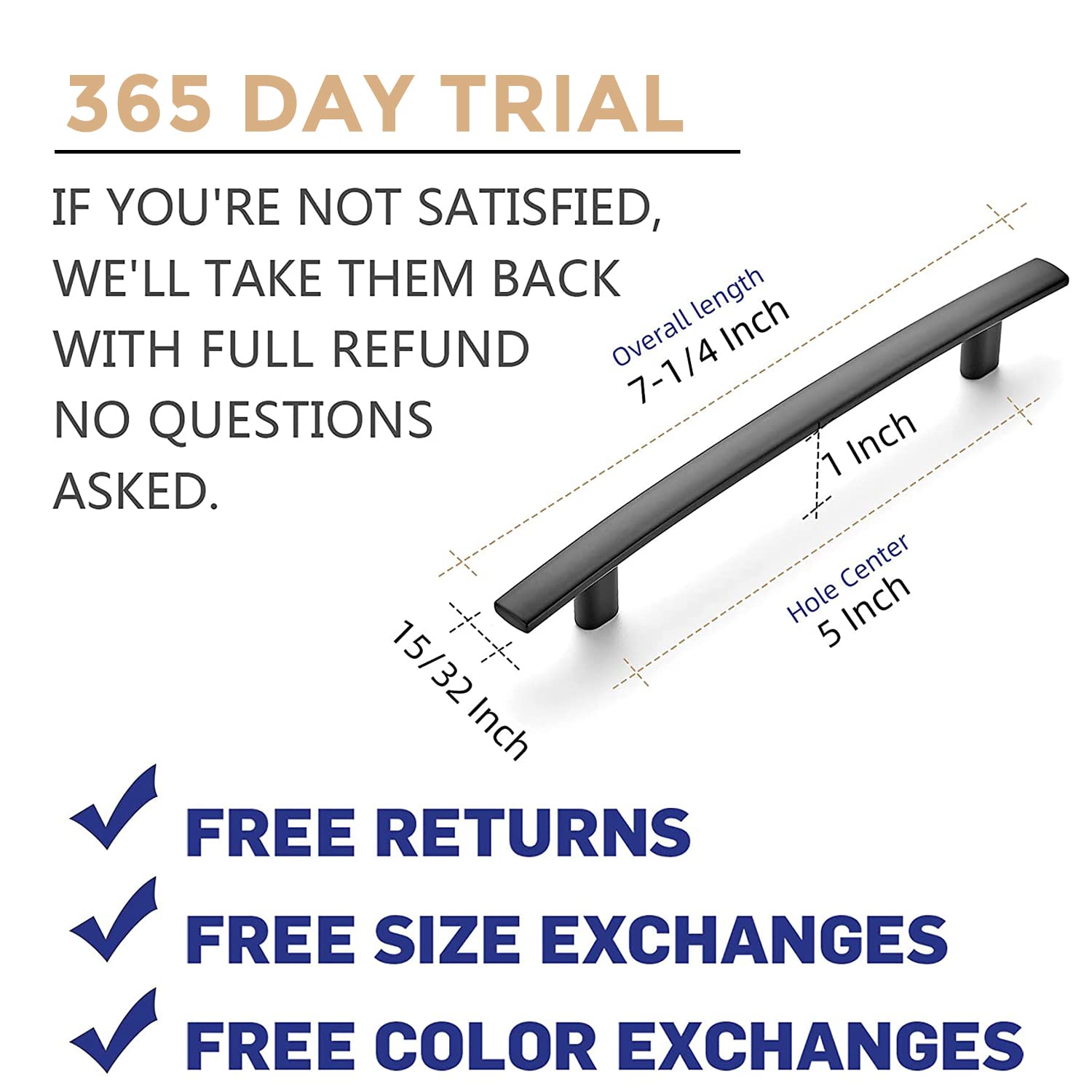 Matte Black Cabinet Pulls - 10 Pack -3 Matte Black Cabinet Pulls - 10 Pack -3