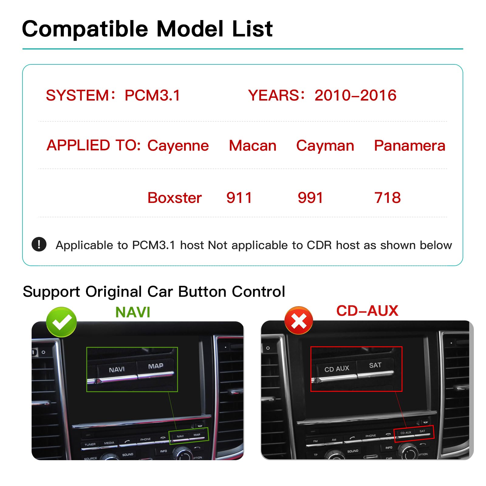 Wireless Carplay Module for Porsche PCM3 1 Cayenne Macan 911 Panamera Bosxter Android Auto Car Accessories — view 3