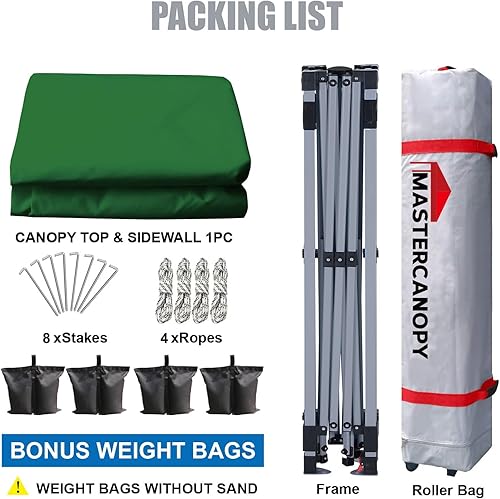 Miniatura 6 de Carpa plegable MASTERCANOPY para la playa, refugio instantáneo desplegable para la terraza, con 1 pared lateral, mejor circulación del aire para el