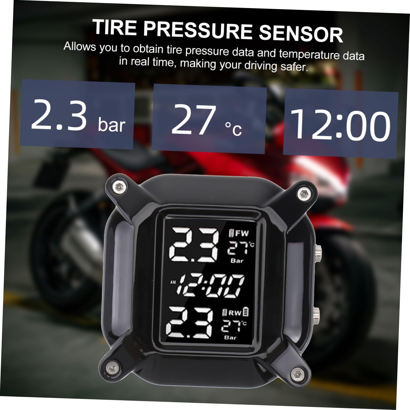Monitor de Presión de Neumáticos and Material Plástico para Coche Sensor de Alta Precisión y Material Plástico, Dispositivo Profesional para Control en Real