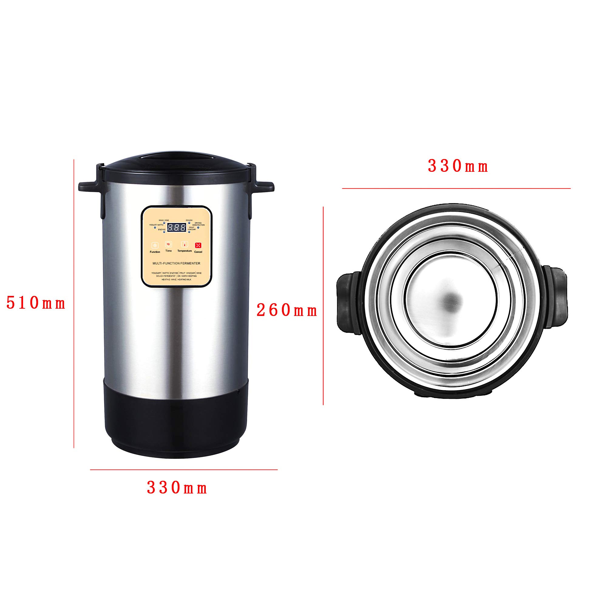Fermentatore per aglio, 12 l, multifunzione, per yogurt, natto, kimchi, impasto, riso e vino, con certificazione CE/FCC/CCC/PSE