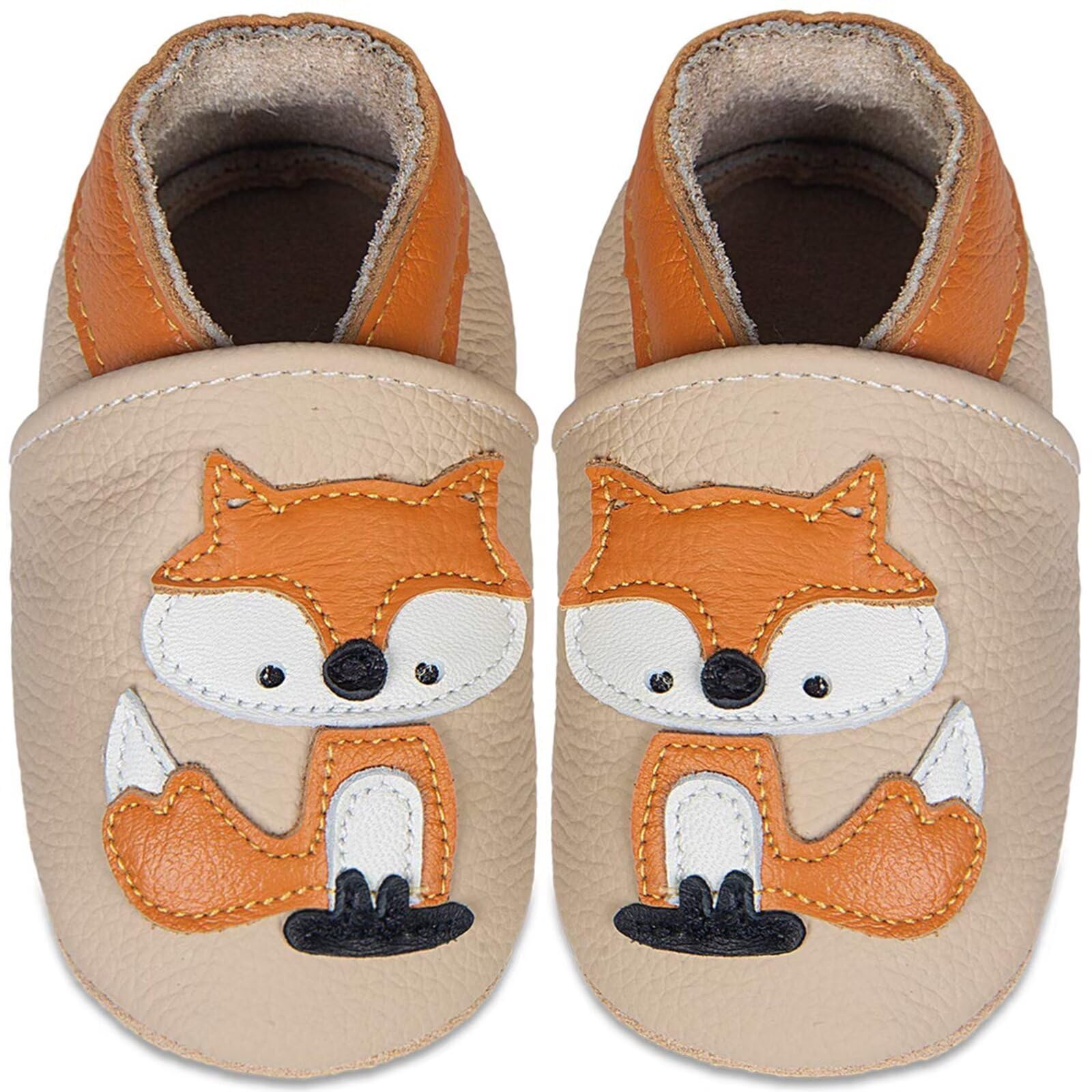 HMIYA Chaussures Cuir Souple Bébé Chaussons Premiers Pas Bebe pour Garçon Fille Nourrisson Efant