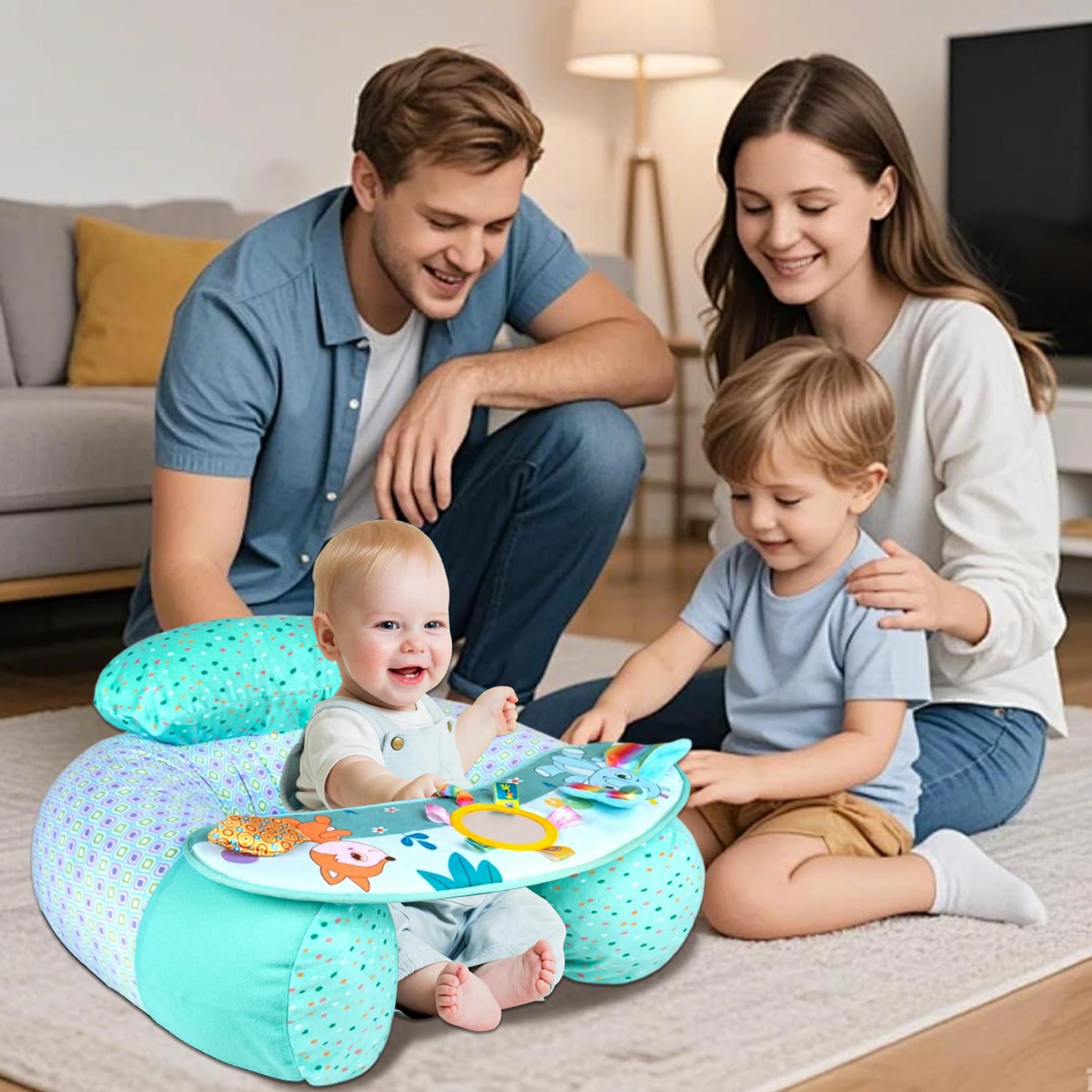 Sitzlern-Babysitz, Baby-Bodensitz, süßer Elefant. Sitzen lernen mit Stützplatte, Aktivitätsstuhl zum Sitzen, weiche elastische Sinnesschale für die Entwicklung