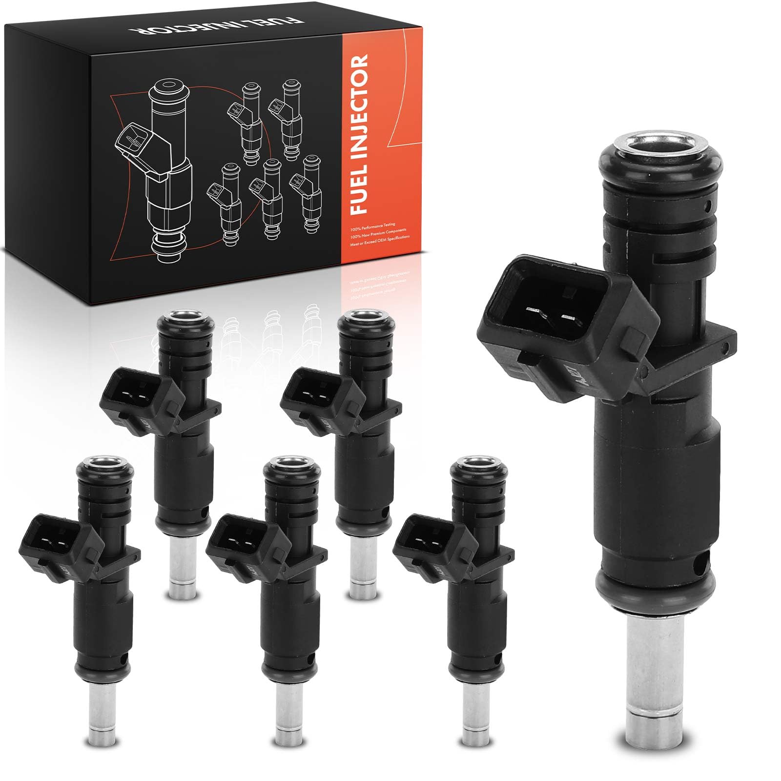Frankberg 6x Válvulas de inyección Tobera de inyección Gasolina Compatible con Serie 5 E60 2.5L Z4 R.o.a.d.s.t.e.r E89 2.5L Serie 3 Coupé E92 2.5L Serie 3 E90 2.5L Serie 3 E90 3.0L Replace# 800-1725N