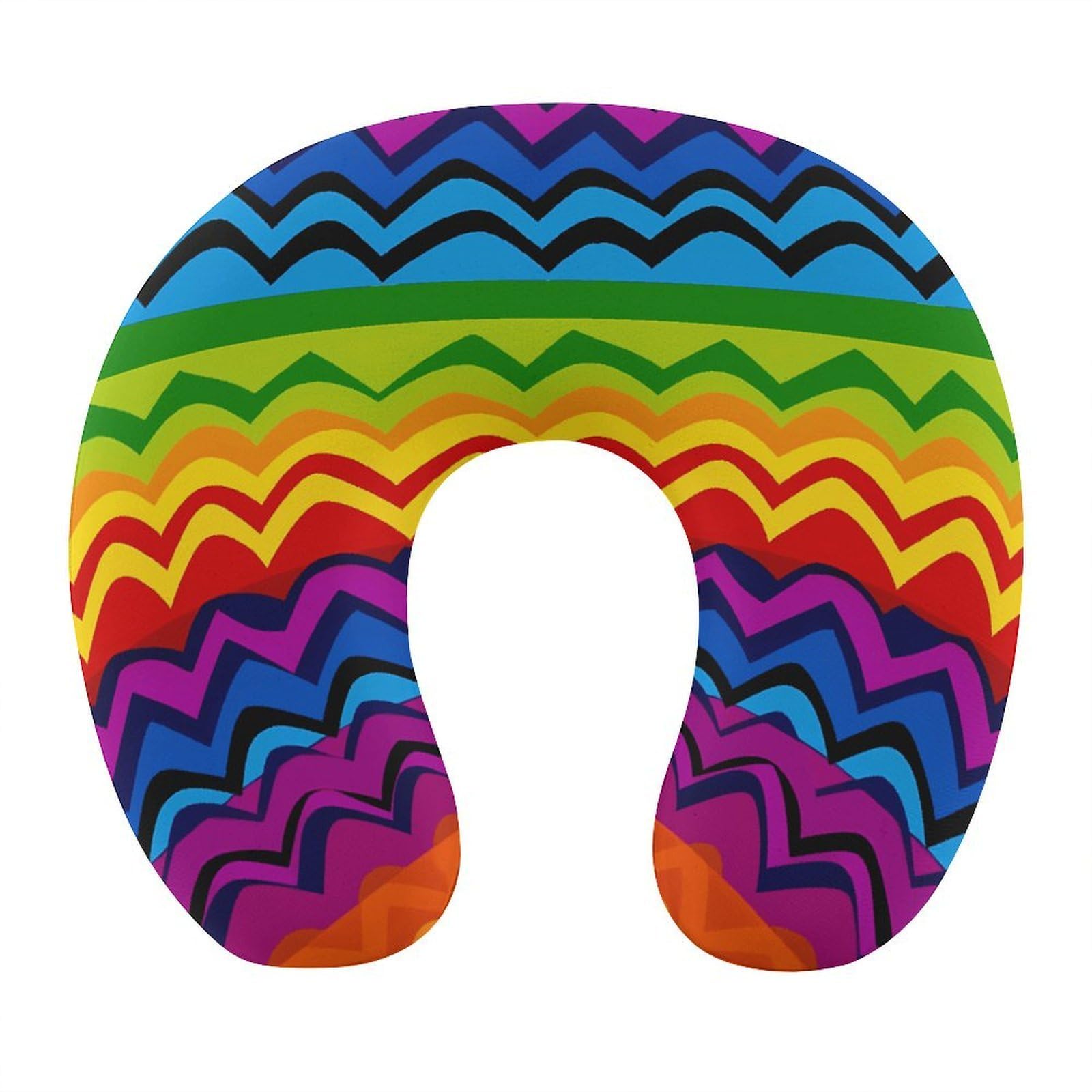 FekiLoot Gay Pride Rainbow Pattern1 Travel Pillow,U Shaped Office Napping Pillow Support Neck and Head Comfortable Travel Neck Pillow U Shape Sleeping Essentials for Long Haul Flights