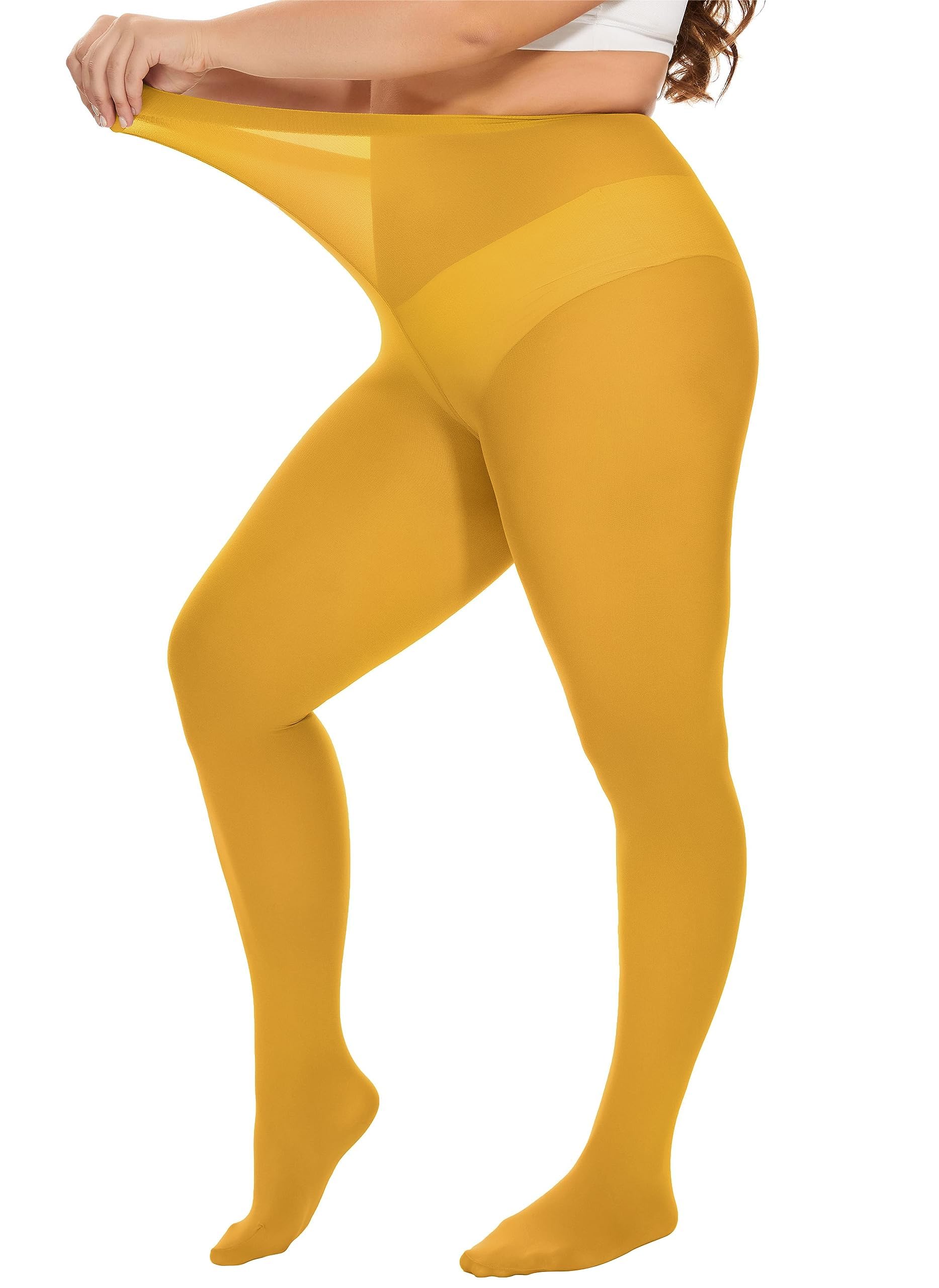 DUCMODA Damen Curvy Strumpfhose Große Größen Semi-Blickdicht Strumpfhosen Plus Größen XL-4XL Oversize über 10 Farben