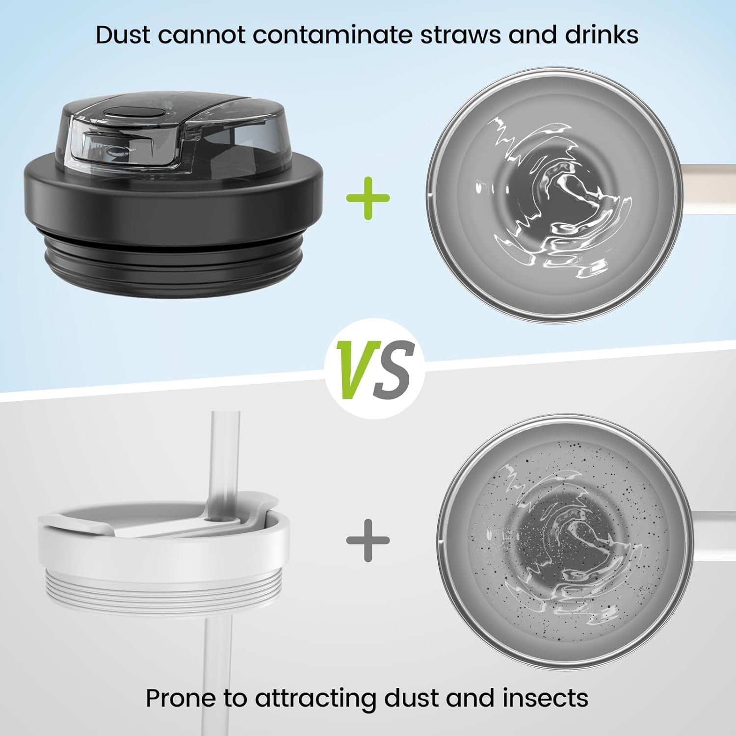 Tnvee 40 Oz Tumbler Flip Straw Lid for Stanley Tumbler- Silicone Cup Lid Replacement with Dustproof Cover Leak Proof for 40 OZ Stanley Cup Accessories